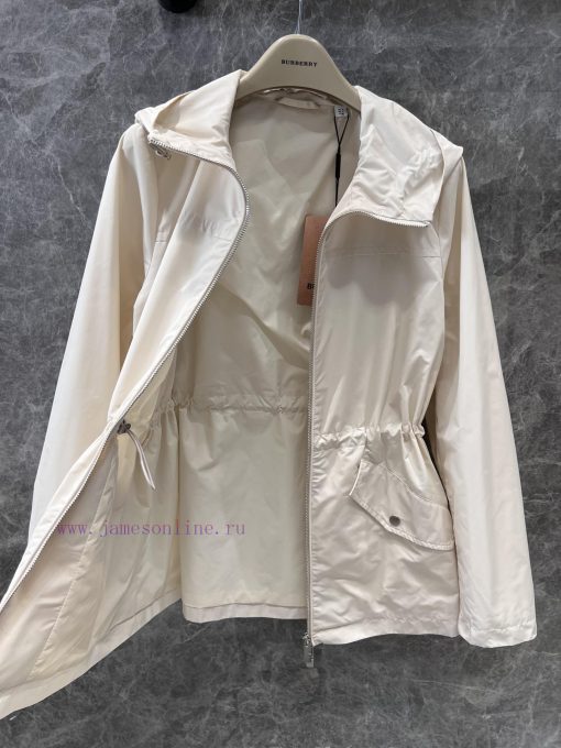 ZW60285 Burberry 25Ss Early Spring New Waist Double Zipper Hoodie Coat | The Fabric Texture Of 1mjn3k48 - Image 3