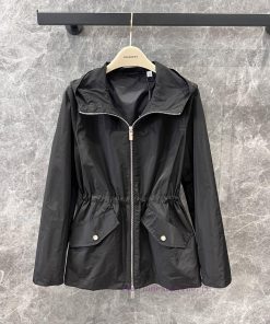 ZW60285 Burberry 25Ss Early Spring New Waist Double Zipper Hoodie Coat | The Fabric Texture Of uhgesemf