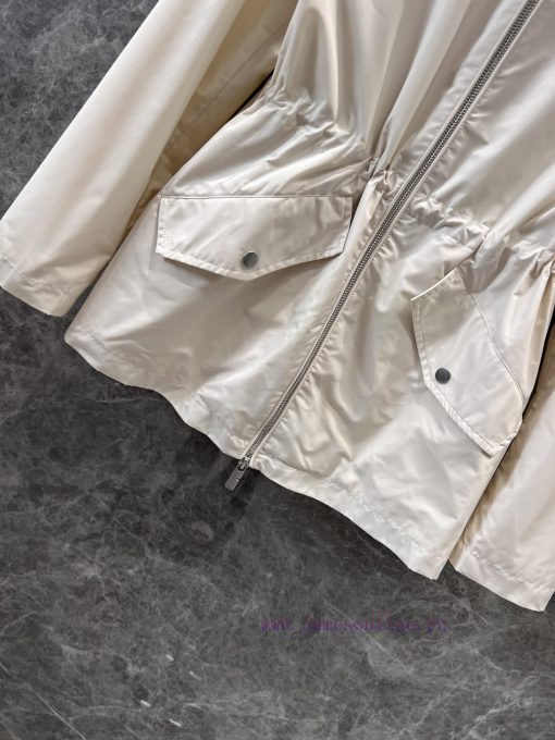ZW60285 Burberry 25Ss Early Spring New Waist Double Zipper Hoodie Coat | The Fabric Texture Of 1mjn3k48 - Image 7
