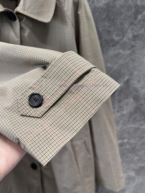 ZW60291 MiuM * U 25Ss Early Spring New Plaid College Style Unisex Long Windbreaker 丨 Yb Develop f26ueqy8 - Image 8