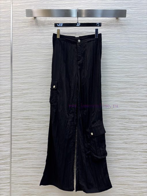 CK75697 Summer Lazy High-end Cool Pants With Elastic Waist Straight Leg Work Pants High Waist S bwh0gv4p