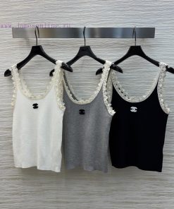 CT75699 Chanel Must-have Item A Vintage Lace Edge Knit Vest Top Highly Recommended As A Must-ha 7m84ospq