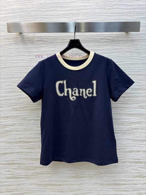 CT75703 Chanel Vintage Collection Retro Embroidered T-shirt With Simple Basic Style Meets The C i1qf5gd7 - Image 2