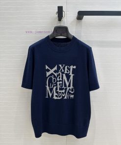 Highly Recommended BT75705 Max * 25 New Product Color Blocking Logo Jacquard Short Sleeved Knit 9v8wg4ni