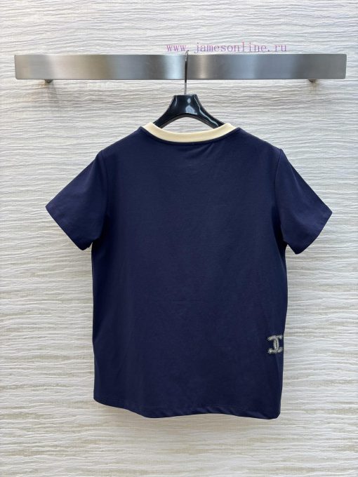 CT75703 Chanel Vintage Collection Retro Embroidered T-shirt With Simple Basic Style Meets The C i1qf5gd7 - Image 9