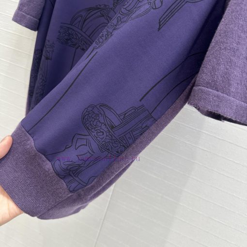 BT75706 Hermes 25 Early Spring New Product Bordeaux Red Rope Printed Splicing Knitted Top Tempe nbh9t6j9 - Image 8