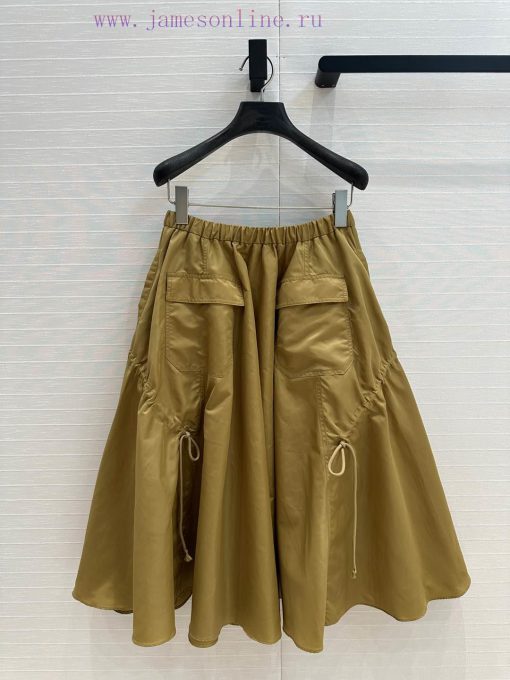 BB73737 Prada 25 Early Spring New Product Synchronized Elastic Waist Nylon Long Half Skirt Supe 4ndcotam