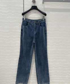 AK73002 Miu Miu Fashionable Girl Wear Special Denim Corduroy Retro Washed Craft Straight Leg Pa m3nd87wi