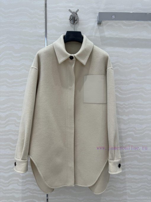 High End AW73191 LW Smart And Fashionable Handmade Wool Coat With 100% Lambskin Pocket Decorati 6ckfchdk