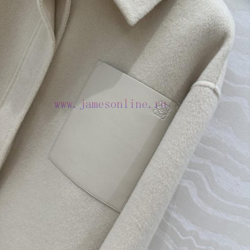 High End AW73191 LW Smart And Fashionable Handmade Wool Coat With 100% Lambskin Pocket Decorati 6ckfchdk - Image 5