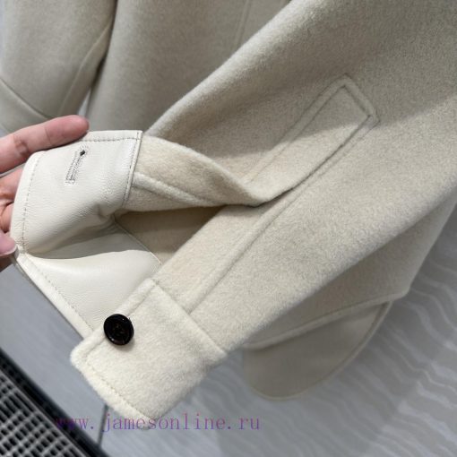 High End AW73191 LW Smart And Fashionable Handmade Wool Coat With 100% Lambskin Pocket Decorati 6ckfchdk - Image 7