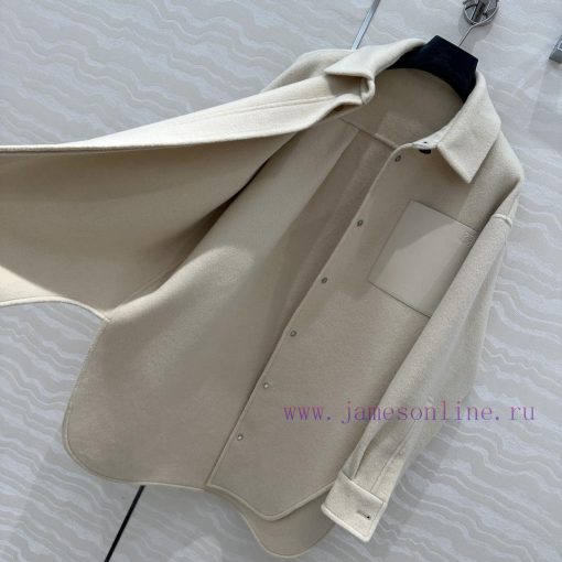 High End AW73191 LW Smart And Fashionable Handmade Wool Coat With 100% Lambskin Pocket Decorati 6ckfchdk - Image 8