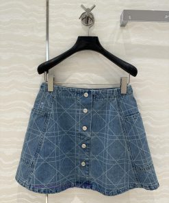 High End 🤞 AB75097 Miss Dior's New Product The Original Customized Plaid Retro Washed Denim Sho h1ojoabi