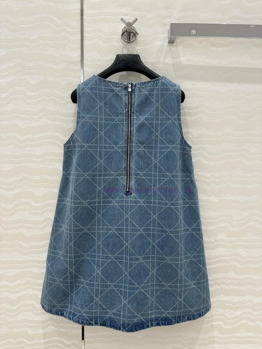 High End 🤞 AL75098 Miss Dior's New Product Is A Vintage Washed Denim Dress With A Rattan Plaid f1yvwnx6 - Image 9