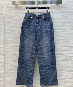 CK75725 Chanel 25 New Double C-chain Printed Straight Leg Jeans Are A Fashionable Must-have. Th trujfgex