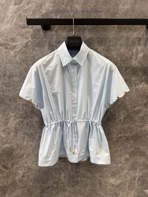 ZC60300 Louis Vuitton 25Ss Early Spring New Small Fly Sleeve Drawstring Lace Shirt | Yb Develop 47b0rl4c