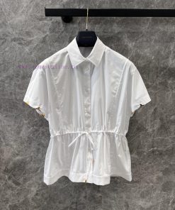 ZC60300 Louis Vuitton 25Ss Early Spring New Small Fly Sleeve Drawstring Lace Shirt | Yb Develop 9hsb278f