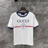 ZT60302 Gucci 25Ss Early Spring New 1921 Baggage Handler Badge Printed Round Neck Short Sleeved s1k8qwsz