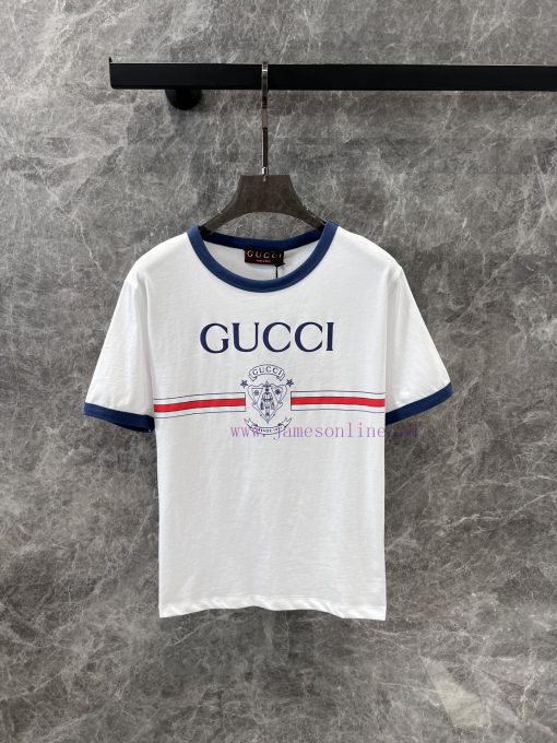 ZT60302 Gucci 25Ss Early Spring New 1921 Baggage Handler Badge Printed Round Neck Short Sleeved s1k8qwsz - Image 2