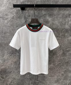 ZT60303 Gucci 25Ss Early Spring New Letter Micro Label Decoration Woven Short Sleeved T-shirt | bhizfswq