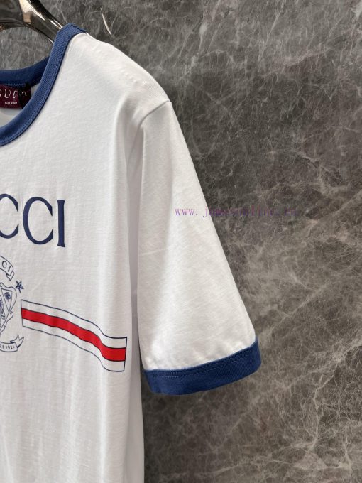 ZT60302 Gucci 25Ss Early Spring New 1921 Baggage Handler Badge Printed Round Neck Short Sleeved s1k8qwsz - Image 7