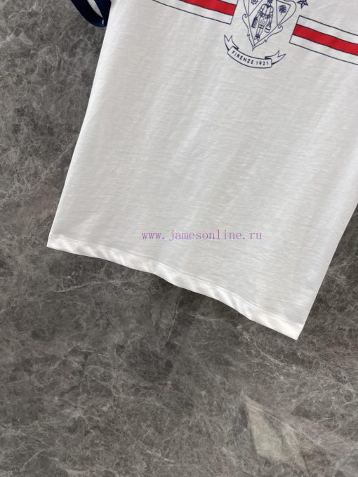 ZT60302 Gucci 25Ss Early Spring New 1921 Baggage Handler Badge Printed Round Neck Short Sleeved s1k8qwsz - Image 8