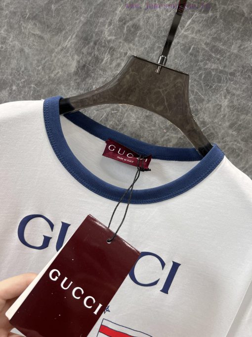 ZT60302 Gucci 25Ss Early Spring New 1921 Baggage Handler Badge Printed Round Neck Short Sleeved s1k8qwsz - Image 9