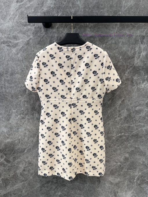 ZL60305 Valentino 25Ss Early Spring New Floral Print Bow Collar Short Sleeved Dress 丨 With Just rhs5ow6n - Image 3