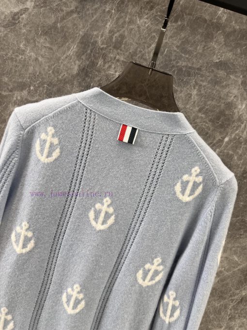 ZW60306 ThomBrow * E 25Ss Early Spring New College Style Anchor V-neck Striped Knitted Cardigan o2tck0g3 - Image 5