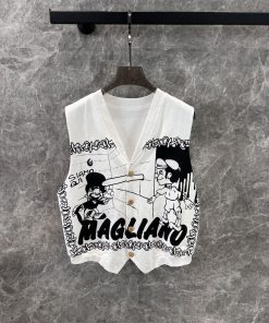 ZW60308 MAGLI * NO 25Ss Early Spring New Cute Pinocchio Printed V-neck Vest Sleeveless Top | Th 5hhm7itk