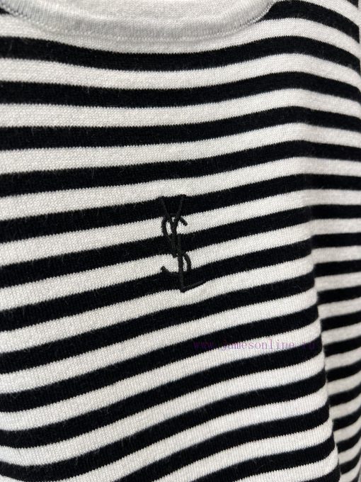 ZT60307 Saint Laur * Nt 25Ss Early Spring New Simple Style Stripe Logo Embroidered Knitted Tank x4ukz3iq - Image 6