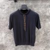 ZT60311 Louis Vuitton 25Ss Early Spring New Old Flower Drawstring Short Sleeve Knit Shirt Top | t5veo2jg