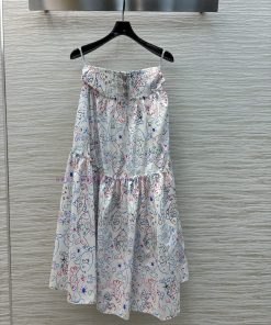 CB75757 Chanel 25 Early Spring New Collection Fun Graffiti Printed Long Half Skirt With Dynamic fyx87pts