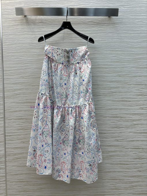 CB75757 Chanel 25 Early Spring New Collection Fun Graffiti Printed Long Half Skirt With Dynamic fyx87pts