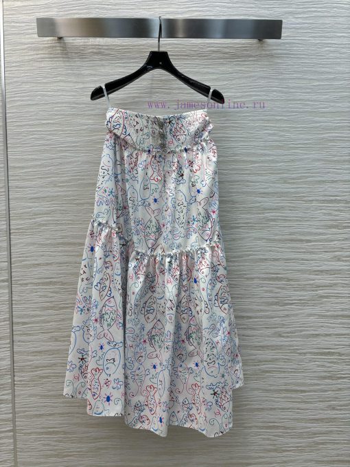CB75757 Chanel 25 Early Spring New Collection Fun Graffiti Printed Long Half Skirt With Dynamic fyx87pts - Image 2