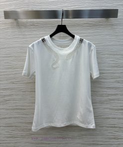 CT75758 ChLoewe 25 Spring/Summer New Collection Limited Edition Hollowed Out Snake T-shirt With fvq8tp9c