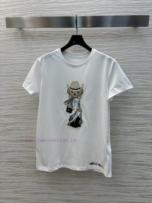 CT75759 RLouis Vuitton 25 Spring/Summer Heavy Industry Evening Dress Shining Bear Short Sleeve tmh0966h
