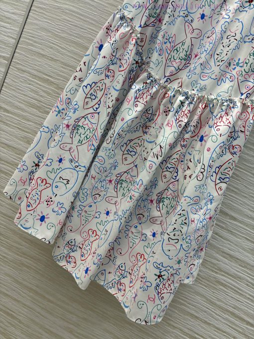 CB75757 Chanel 25 Early Spring New Collection Fun Graffiti Printed Long Half Skirt With Dynamic fyx87pts - Image 7