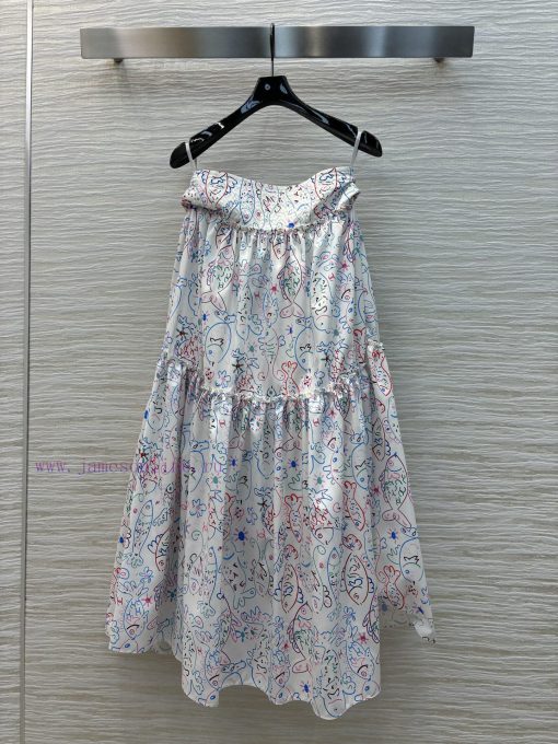 CB75757 Chanel 25 Early Spring New Collection Fun Graffiti Printed Long Half Skirt With Dynamic fyx87pts - Image 9