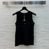 CT75760 Chanel 25 Spring/Summer New Product Solid Color Vertical Knitted Tank Top With Delicate 4vsneqnu