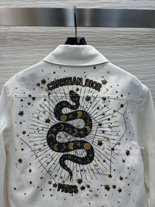 CW75765 Dior 25 Early Spring New Collection Snake Star Pattern Printed Denim Jacket With Snake t05vjgey - Image 9