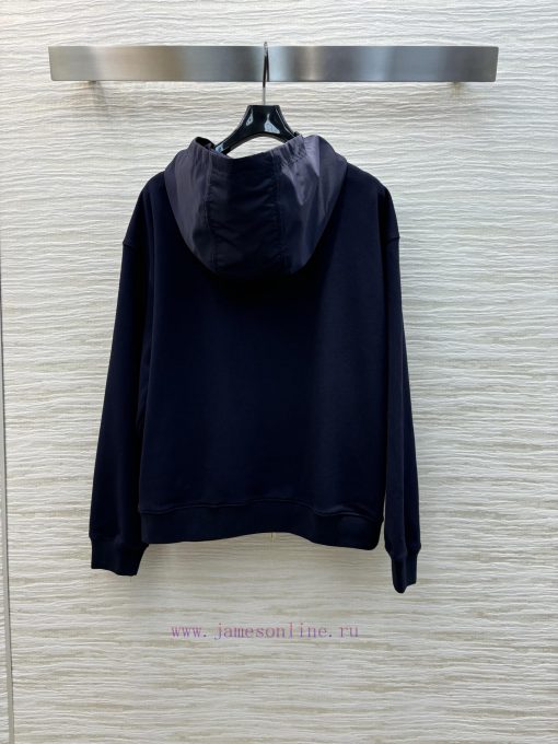 CW75768 Miu Miu 25 Early Spring New Item Hooded Zipper Hoodie Jacket With Hat And Large Pocket njt4t7cx - Image 9