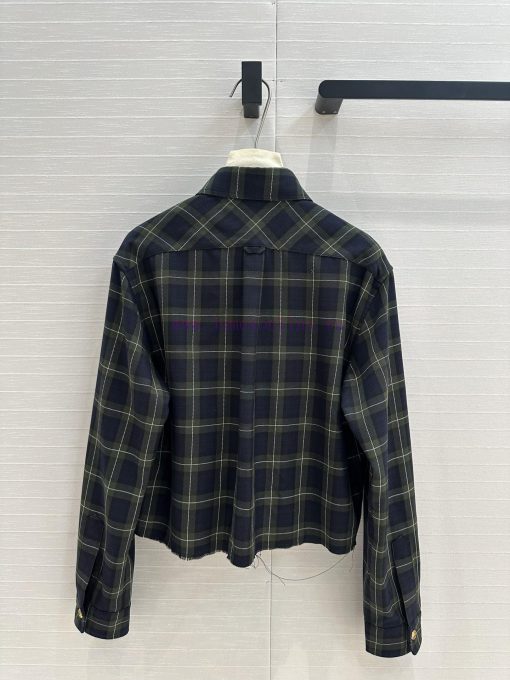 Top Selling Recommendation: BC72561 Miu Style Retro British Style Green Plaid Short Cut Shirt T opbu8s39 - Image 9