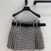 Strongly Recommend BB75771 Di * Early Spring New Product Leather Belt Thousand Bird Grid Folded x4zugug2