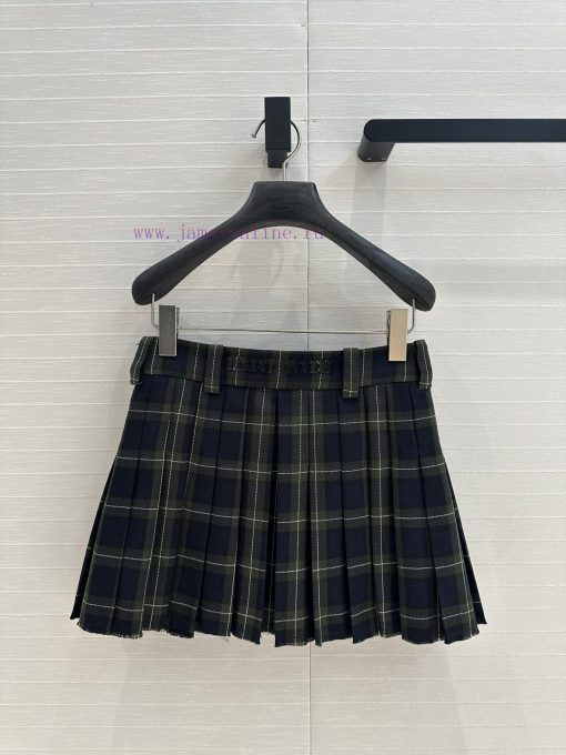 BB72562 Mi Miu Collection 24 Autumn/Winter New Product Retro Academy Style Green Grid Folded Ha 6a14uudz - Image 9