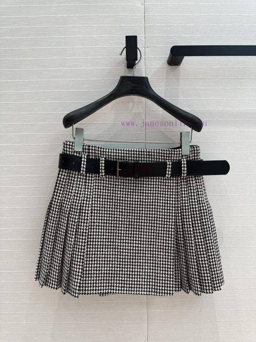Strongly Recommend BB75771 Di * Early Spring New Product Leather Belt Thousand Bird Grid Folded x4zugug2 - Image 2