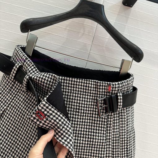Strongly Recommend BB75771 Di * Early Spring New Product Leather Belt Thousand Bird Grid Folded x4zugug2 - Image 5