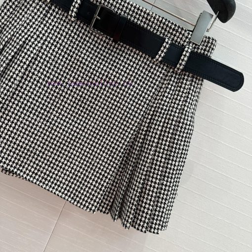 Strongly Recommend BB75771 Di * Early Spring New Product Leather Belt Thousand Bird Grid Folded x4zugug2 - Image 8