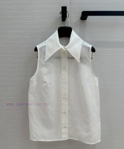 High End Quality 🤞 BC75773 Cha * 25c New Product French Simple Sleeveless Shirt Original Develo 72o2jm0o