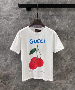 ZT60319 Gucci 25Ss Early Spring New Cherry Print Round Neck Short Sleeved T-shirt | Yb Developm sl1xa6bt